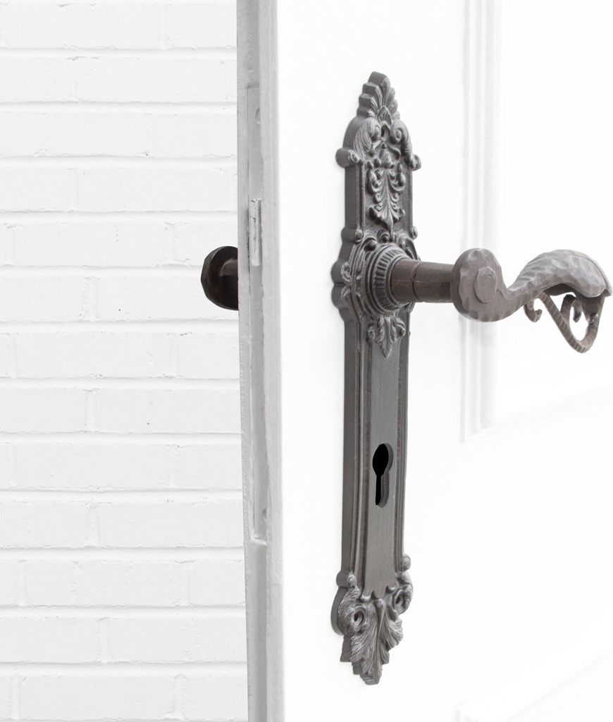 Drückergarnitur für Haustüren, Edles Design | PZ92 | Eisen braun