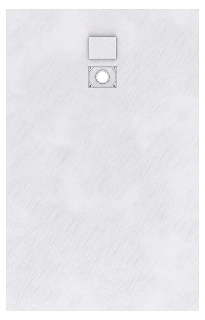 Duschwanne 140×90 cm Weiß, SMC Steinoptik, rutschfest, Produktbild 