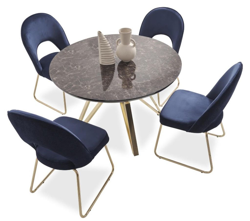 Luxus Esstisch Esszimmer Tisch Metall Gold Tische Esstische Möbel Einrichtung