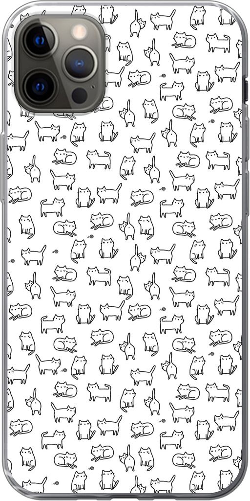 MuchoWow Handyhülle Schutzhülle Hülle für Telefoonhoesje iPhone 13 Pro Max Mädchen - Katze - Muster - Mädchen - Kinder - Kinder Silikon Sof...