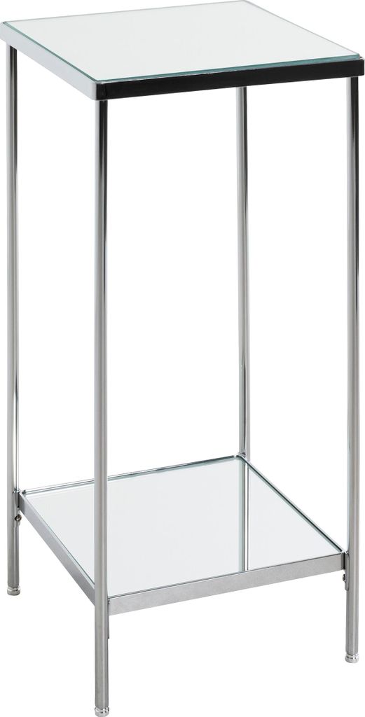 HAKU Blumenständer Beistelltisch chrom - Metall, Spiegel 5 mm, B/H/T: 28x66x28 cm
