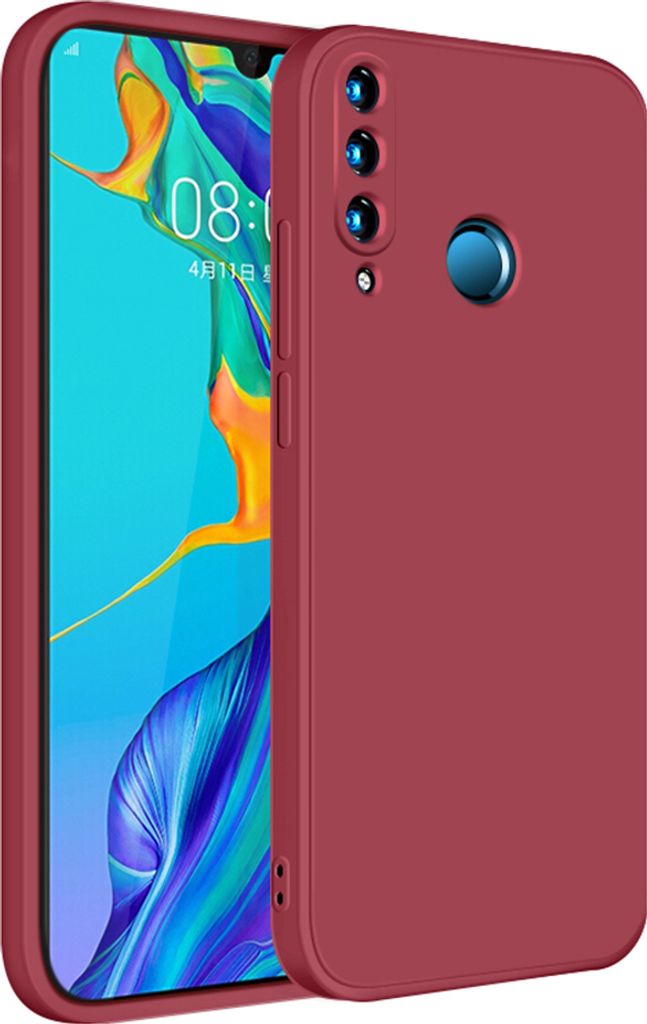 Huawei P30 Lite Hülle, LaimTop Slim Liquid Silikon Gel Gummi Schutzhülle für Huawei P30 Lite Rot