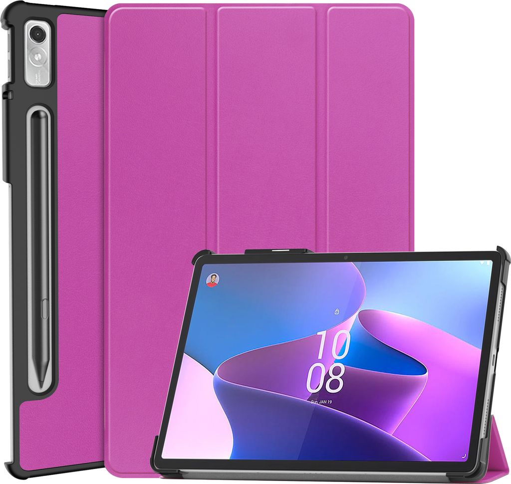 Case2go - Hülle kompatibel mit Lenovo Tab P11 Pro 2nd Gen - Mit AutoWake-Funktion - Kunstleder TPU Tablet Case Schutzhülle - Lila