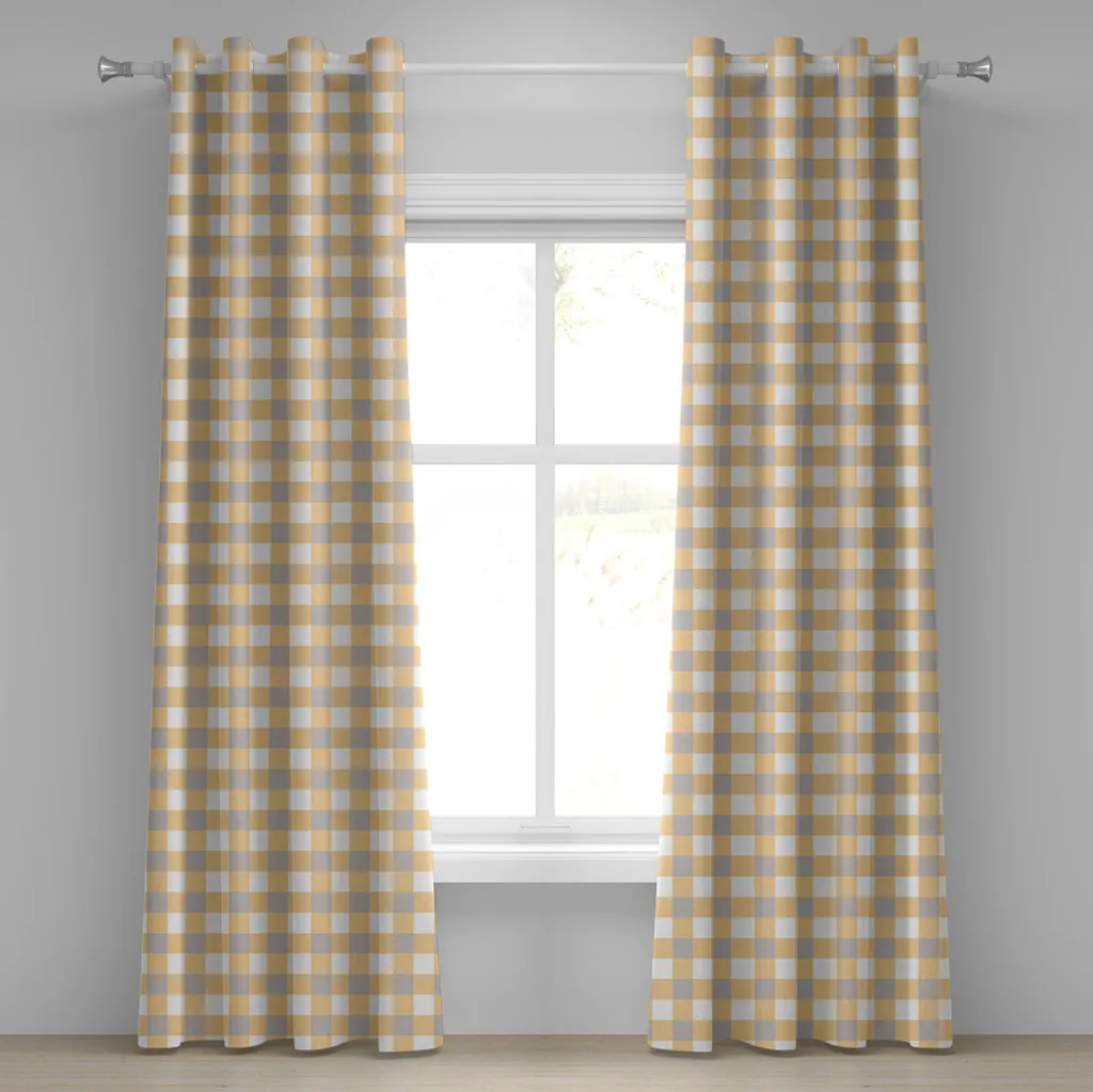 Rideau à œillets vintage ABAKUHAUS 280x175 cm motif géométrique bleu