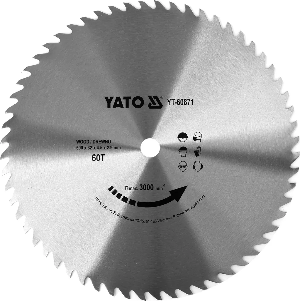 Lama Circolare 500mm per Legno 60 Denti Foro 32mm | Taglio Professionale