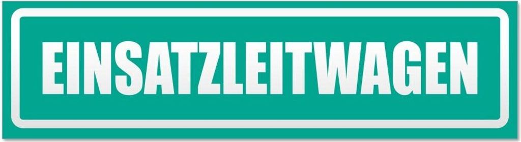 Kiwistar - Autoaufkleber - Türkis - 20 x 5,3 cm - Einsatzleitwagen invertiert - Hinweis Aufkleber Sticker für Auto, Kfz, Fahrrad, PKW, LKW