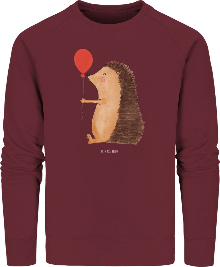 Mr. & Mrs. Panda Baumwoll Pullover Igel Luftballon Größe XL - Burgundy - Geschenk, Herzlichen Glückwunsch, Geburtstag, Lustige Sprüche, Ballon,...