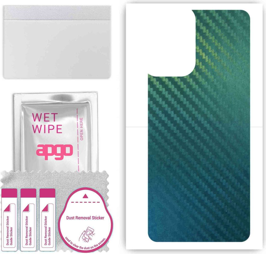 apgo Rückseite Schutzfolie, Skin, kompatibel mit Motorola Moto G24, Hinten Displayschutzfolie aus Vinylfolie, kratzfest, einfache Montage - Kohlen...