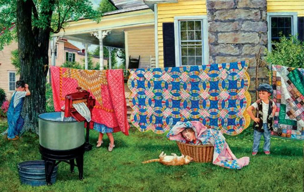 Puzzle SunsOut Hide N Quilt de 550 pièces - Décoration Maison Cosy