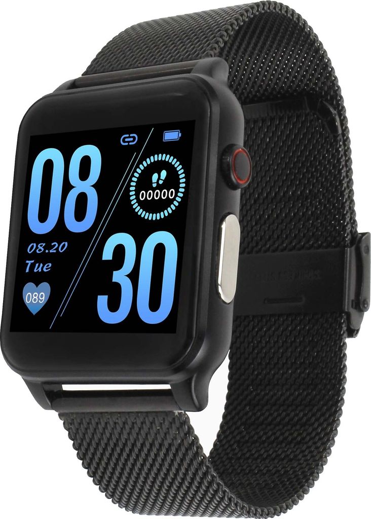 HEYRO FIT 21 Metal Black Smart Watch mit EKG, PPG, Blutdruckmessung, Pulsuhr, Kalorien- & Schrittzähler – mit zusätzlic