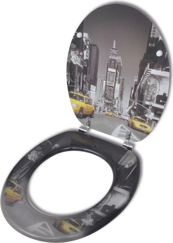 Toilettensitz WC-Sitz MDF New York Design Produktbild 
