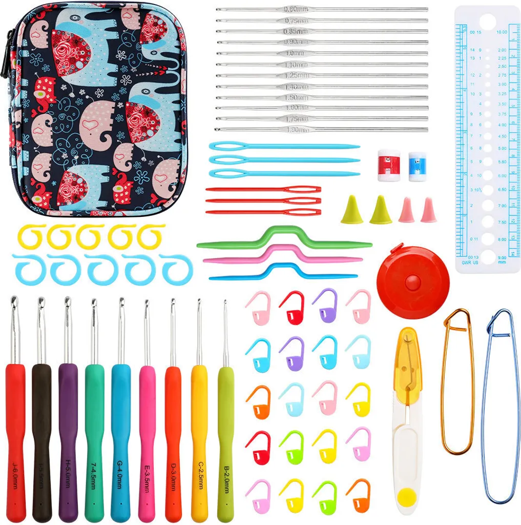 Kit Crochet de Voyage avec Étui Éléphant : Tout pour Créer en Déplacement