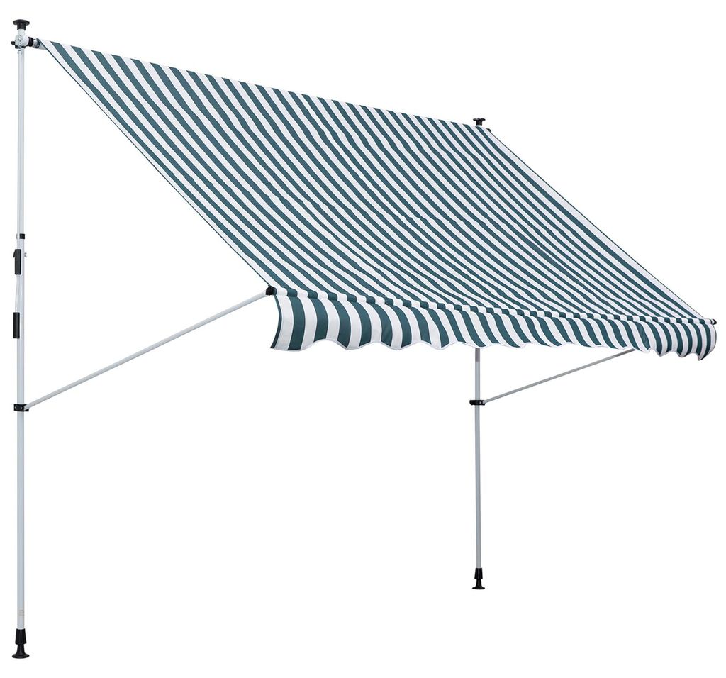 Outsunny Markise Klemmmarkise Faltarm Handkurbel Balkon 3 x Produktbild 