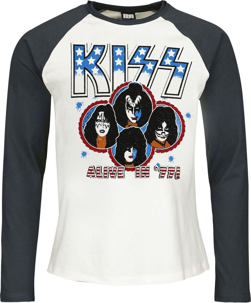 Kiss Langarmshirt Herren Amplified Collection - Alive In 77 multicolor L