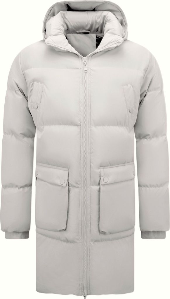 Lange Puffer Parka Jacke Für Mit Abnehmbarer Kapuze - XXL
