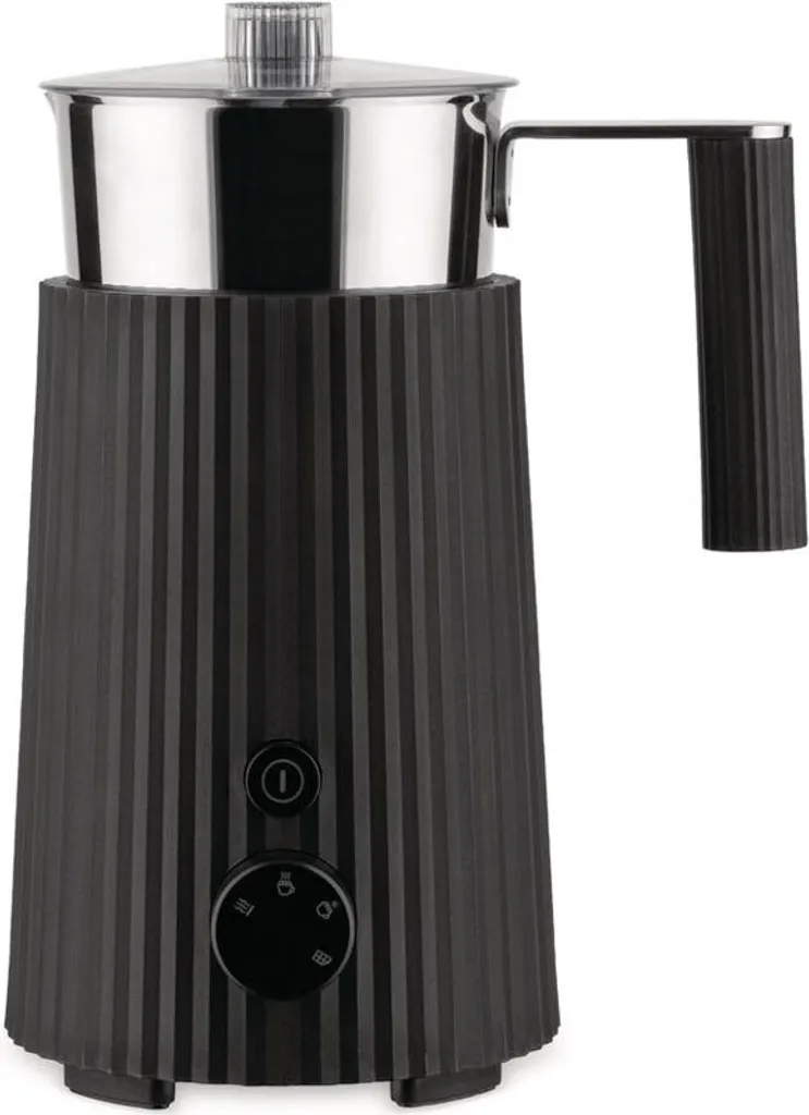 Émulsionneur de Lait Alessi Plissé MDL13 B Noir pour Cappuccino Onctueux