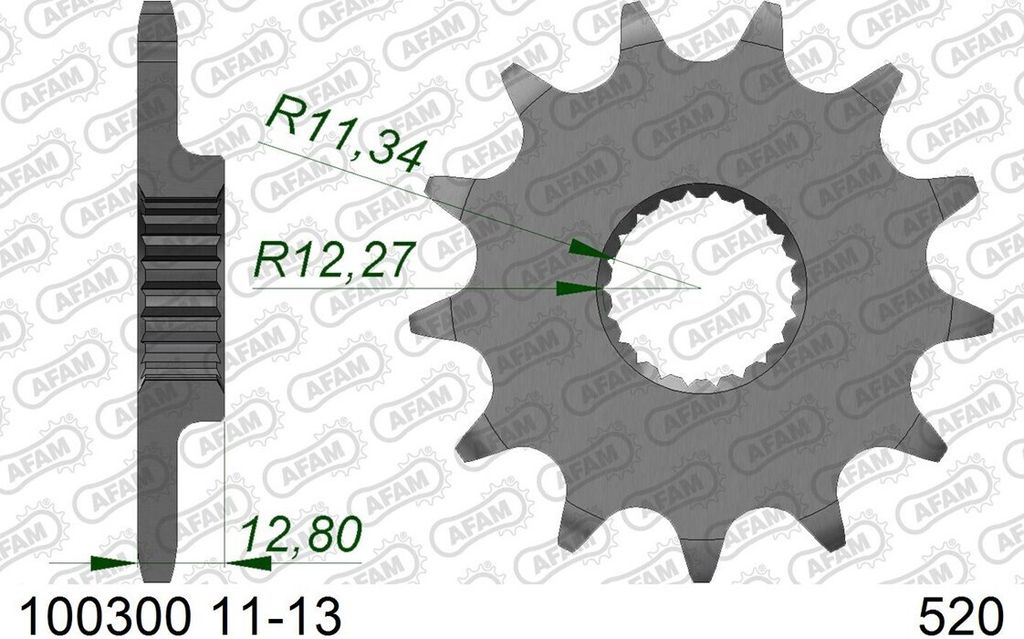 AFAM Standard Stahlritzel vorne 100300 - 520