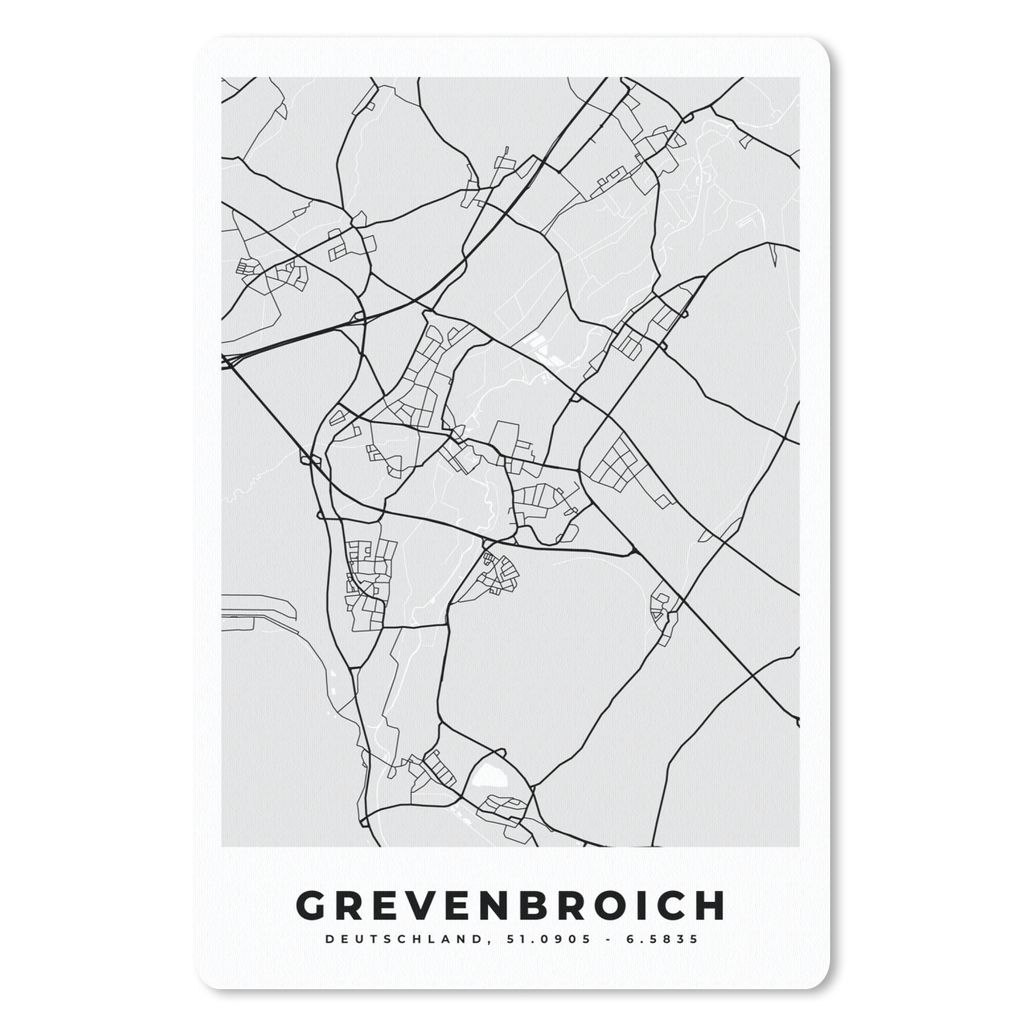 MuchoWow Mauspad Mousepad Karte - Grevenbroich- Deutschland - Stadtplan 18x27 cm - Mousepads - Maus Mat - Pad - Mausunterlage