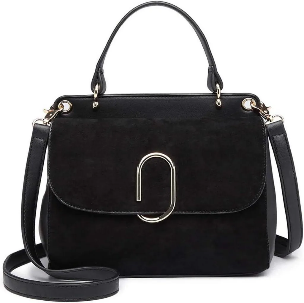 Sac à bandoulière noir chic pour femme en cuir synthétique souple - S01