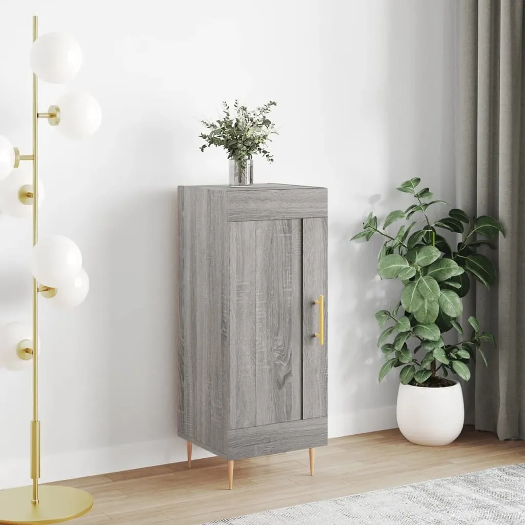 The Living Store Credenza Grigio Sonoma 34,5x34x90 cm Materiale legno