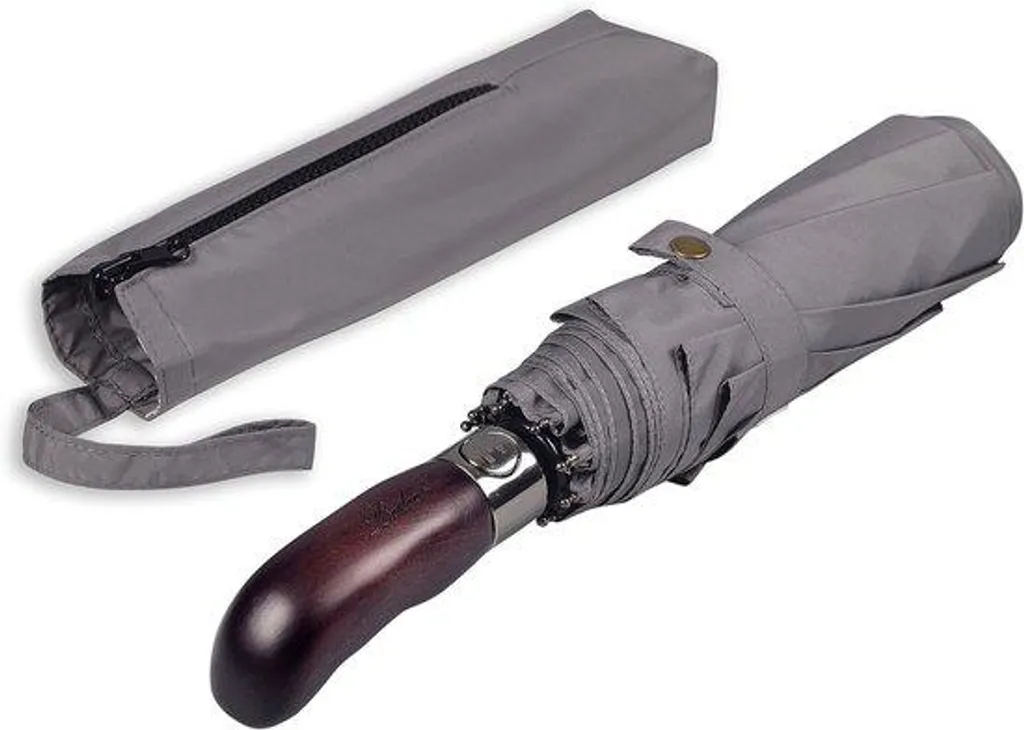 Grand parapluie canne pour homme et femme avec poignée bois robuste