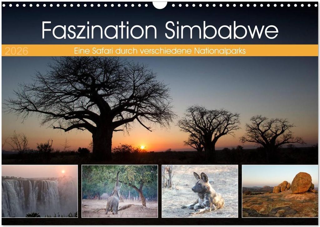 Faszination Simbabwe (Wandkalender 2026 DIN A3 quer), CALVENDO Monatskalender