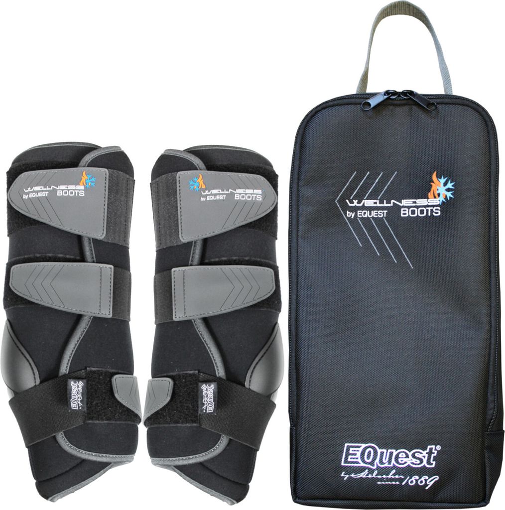 EQuest Wellness Boots Multifunktionale Gamasche für Pferde - schwarz, 2er Set, M Vollblut/Cob