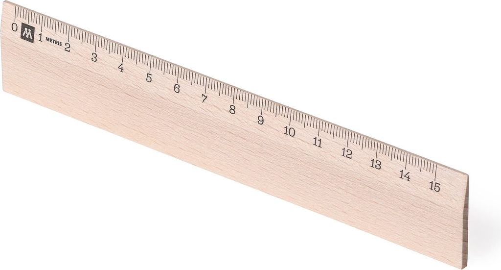 Metrie, Scholar-M15, righello in legno, 2 bordi smussati, Immagine del prodotto 