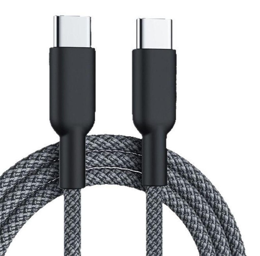 USB C Ladekabel 60W Schnellladung Nylon Datenkabel 3 Meter Schwarz Universell
