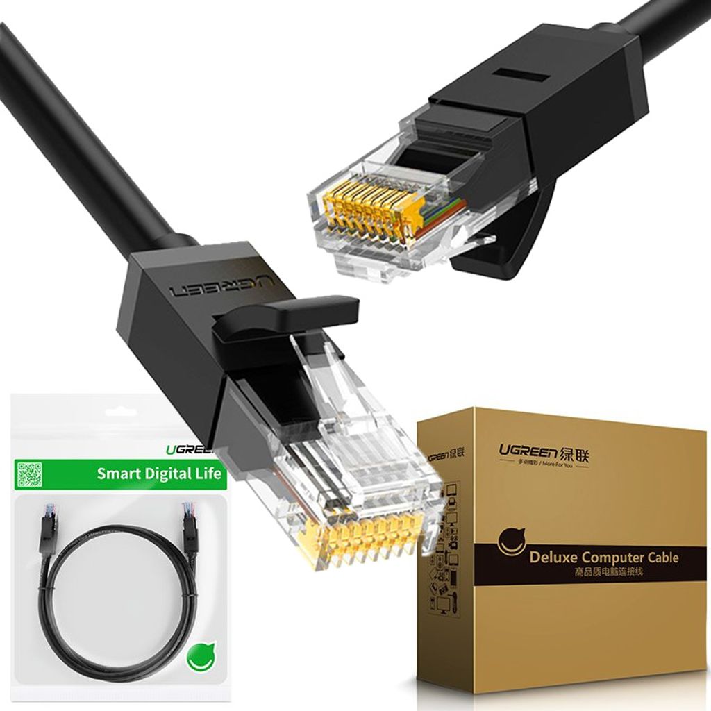 Ugreen 20164 kabel sieciowy czarny 10 m Cat6 U/UTP (UTP) Zdjęcie produktu 