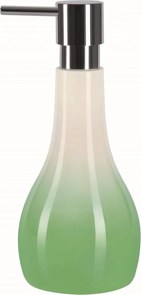 Spirella Bali Dispenser Sapone Liquido 400ml Gres | Bianco e Verde Zen