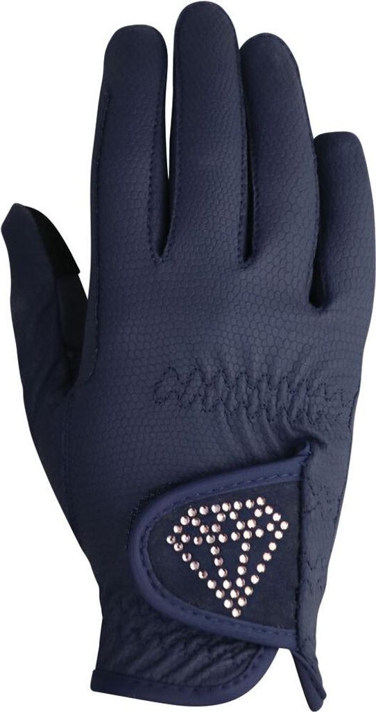 Hy - Kinder Reithandschuhe "Cadiz" - Kunststoff, PolyurethanBZ4302 (L) (Marineblau)