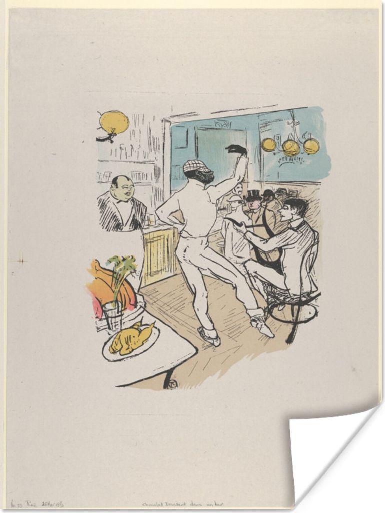 MuchoWow Poster Chocolat tanzt in der Bar Achille - Gemälde von Henri de Toulouse-Lautrec 120x160 cm - Wandbilder