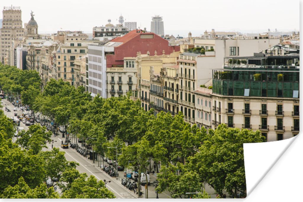 MuchoWow® Poster Nachmittag - Barcelona - Straße 30x20 cm - Produktbild 
