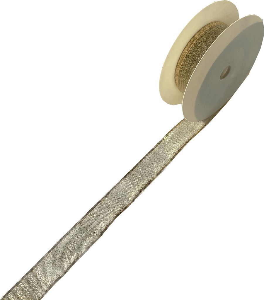 Halbtransparentes Lurexband - gold - 25mm - 50m - 50019-25-50-02