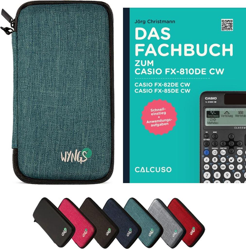 CALCUSO Zubehör Standardpaket Türkis kompatibel für Taschenrechner Casio FX-85DE CW
