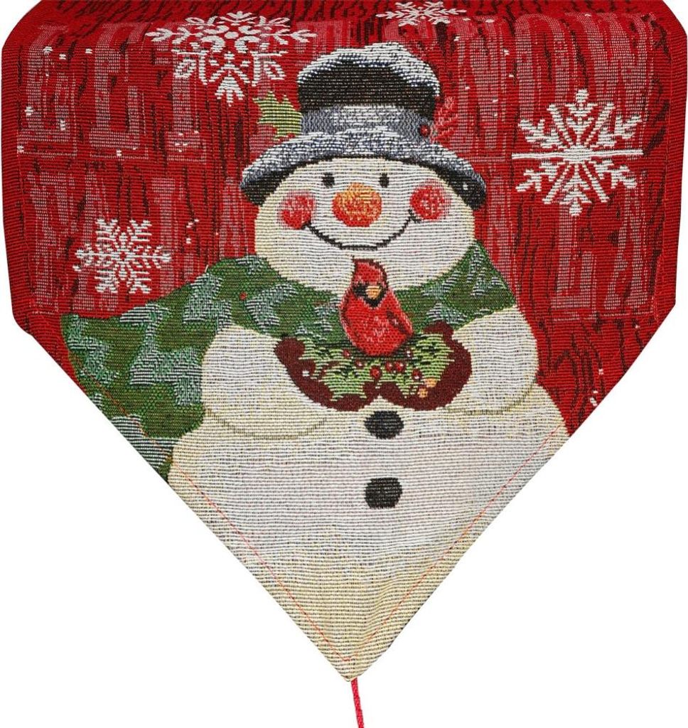 Weihnachtstischläufer mit Schneemann- und Schneeflockenmotiv für die Weihnachtsfeier, Küchentischdekoration