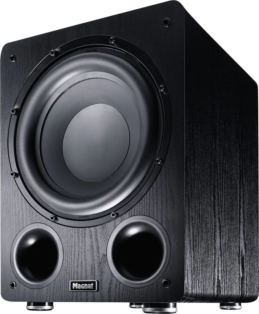 Magnat ALPHA RS12 Subwoofer Noir Actif avec Bass-Reflex Haute Puissance