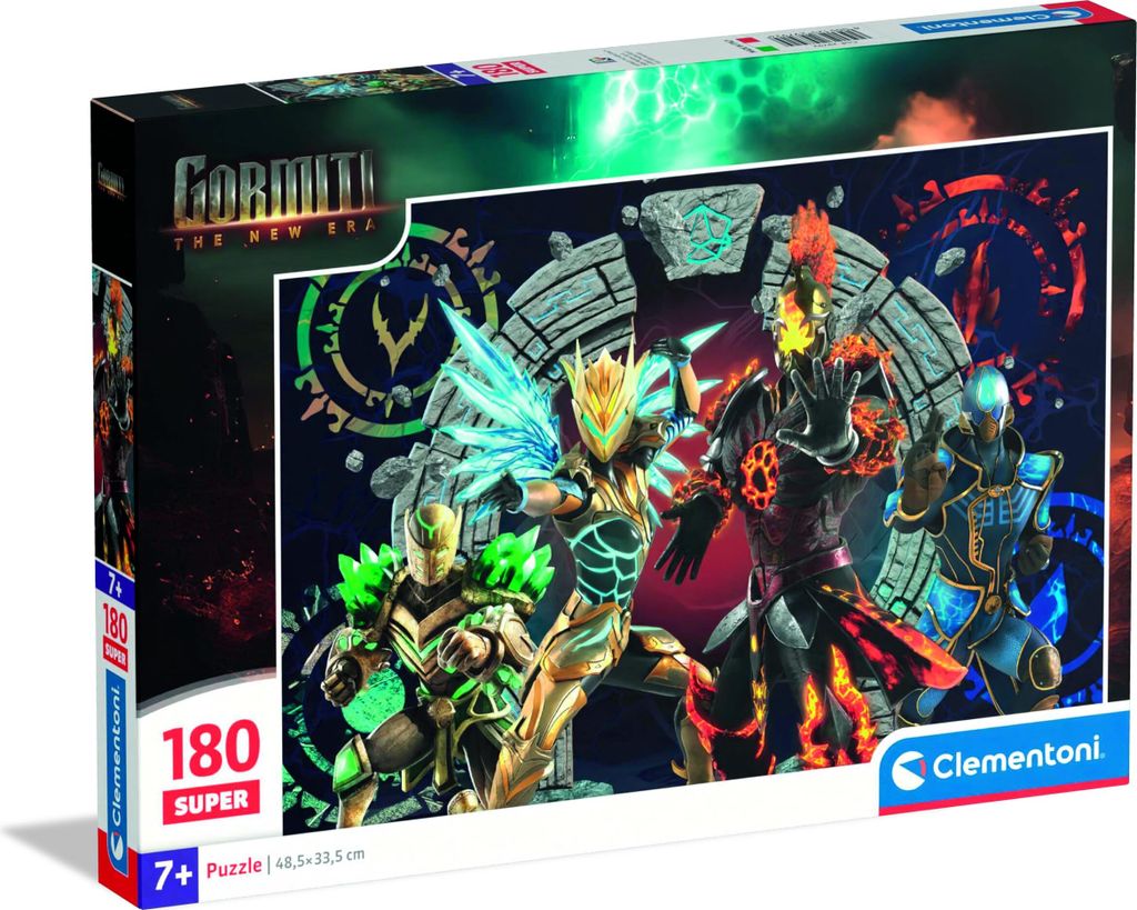 Clementoni Puzzle, 180 Teile, Gormiti-Illustration, für Kinder ab 7 Jahren, Cartoons, Superhelden, Geschenkidee, Geburtstag, Italy, 48,5 x 33,5 cm...