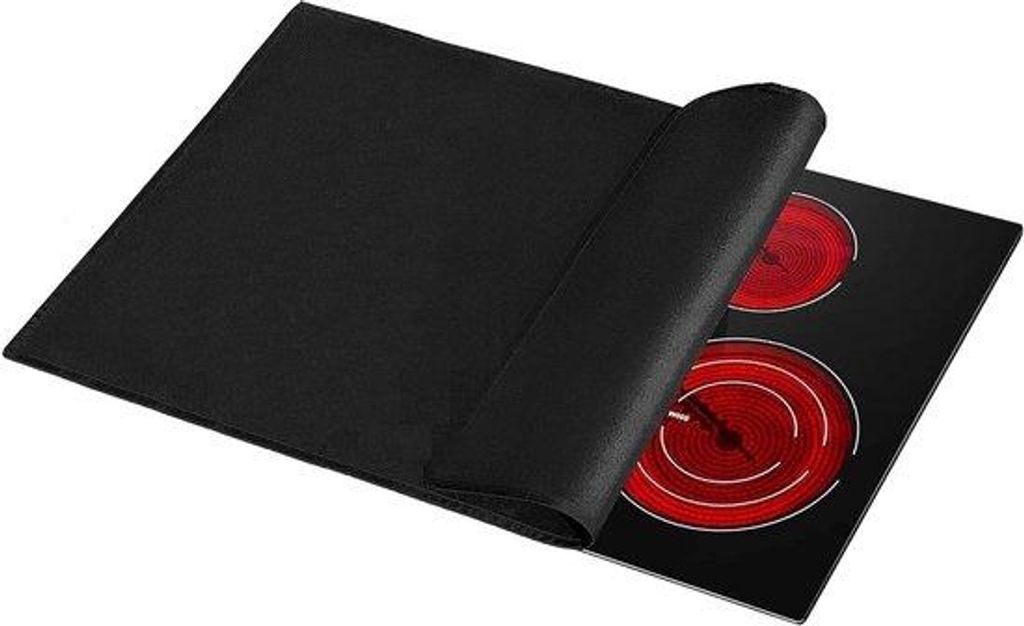 Elektrisch fornuismat, 81 x 53 cm, oliebestendig, zwart, vuurvast, warmtebeschermend