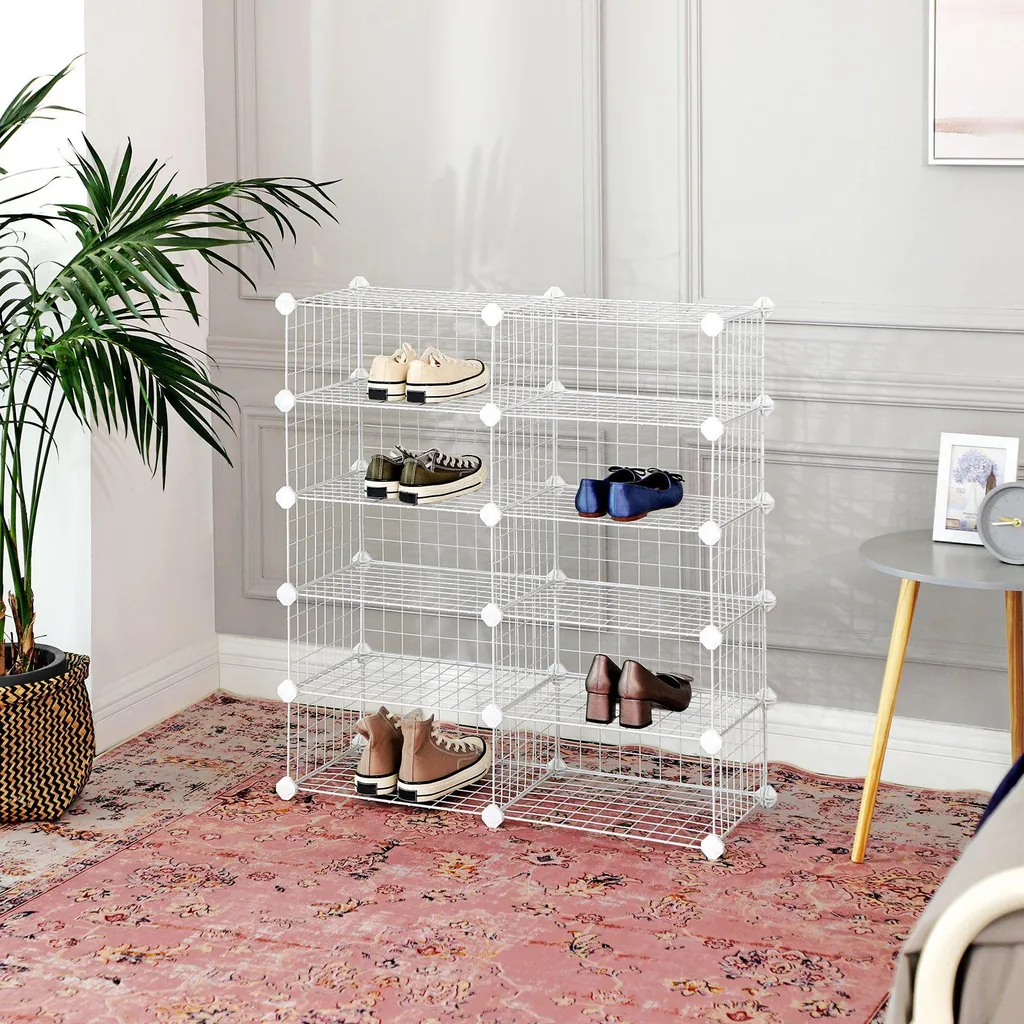 Étagère à chaussures blanche en bois mélaminé - Structure stable et robuste - 4