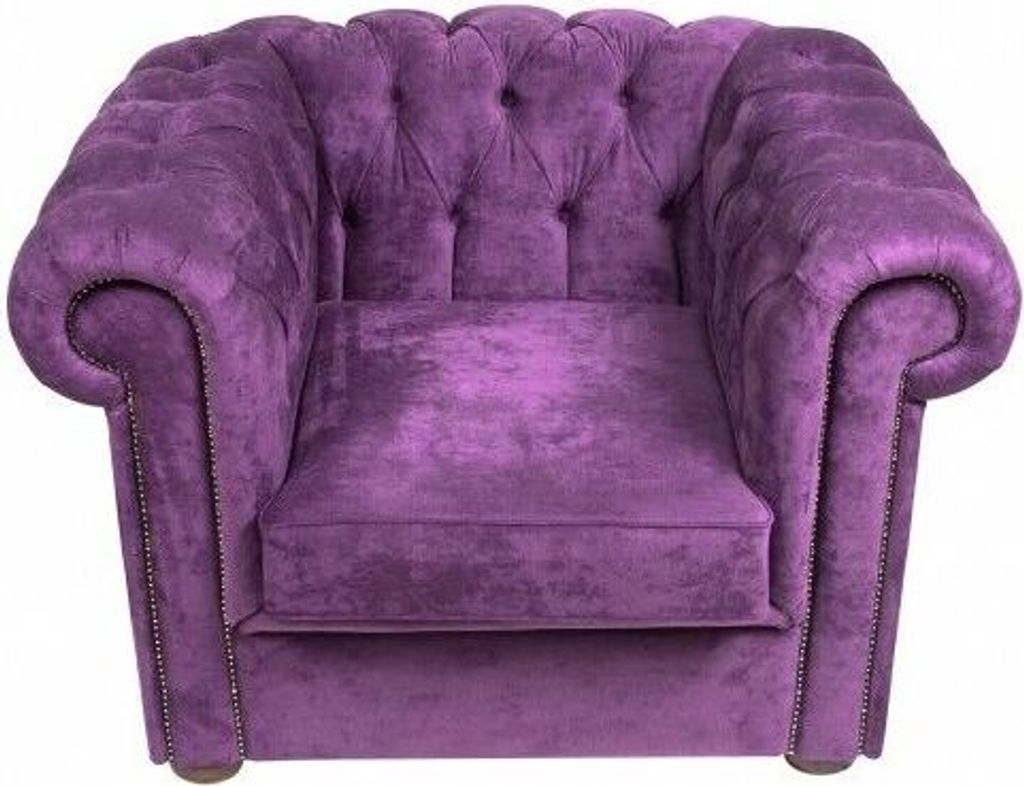 Chesterfield Sessel Couch Polster 1 Sitzer Samt Design Couchen Sofas Textil Neu
