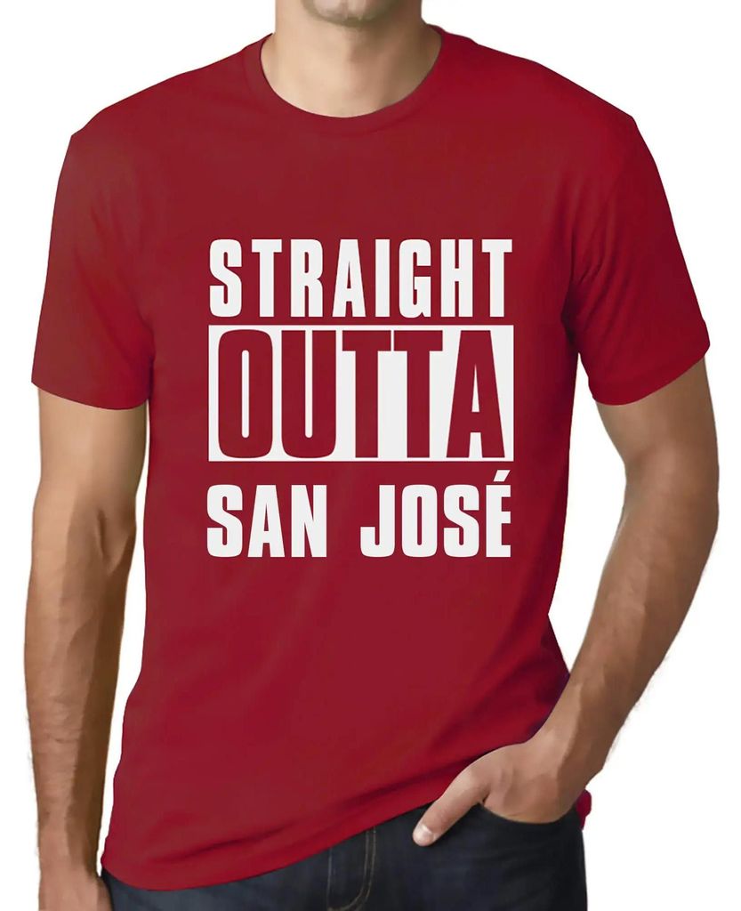Herren Grafik T-Shirt Straight Outta San José Öko-Verantwortlich Vintage Jahrgang Kurzarm Lustige Druck Geburtstag Geschenk Mann