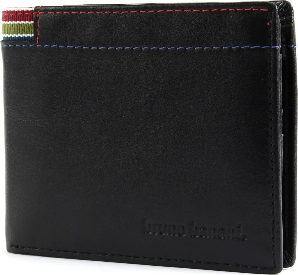 bruno banani Pelle portafoglio Wallet Black nero