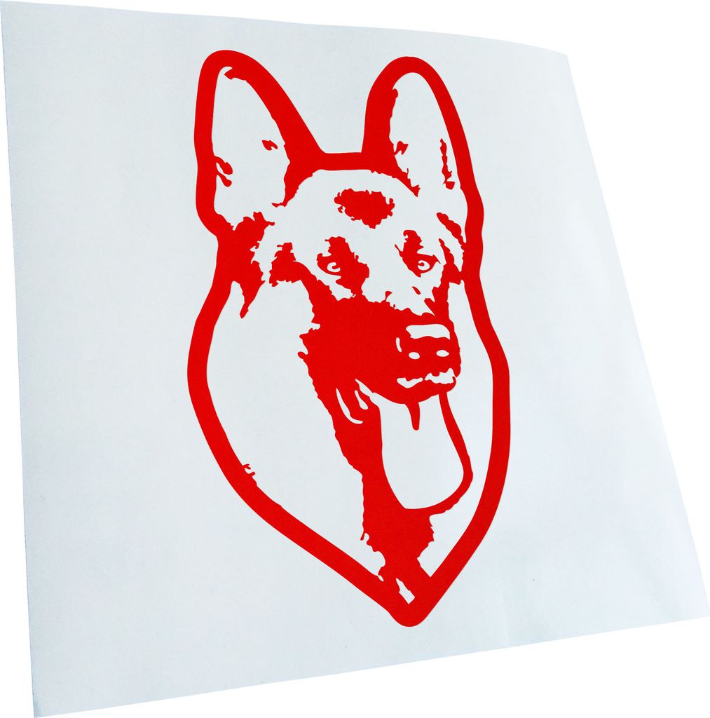 Kiwistar - Autoaufkleber - German sheperd Hund - Rot - 24x14cm - Aufkleber für Auto, Laptop, Fahrrad, LKW, Motorrad mehrfarbig JDM Decal Racing