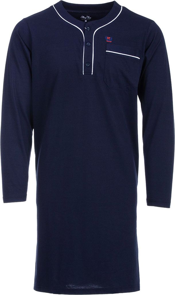 Nachthemd Langarm - Unifarben, Farbe:navy, Größe:XL Produktbild 
