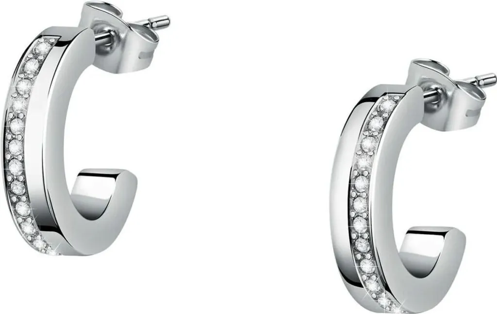 Boucles d'oreilles en acier fin hypoallergénique et cristaux SAUP04