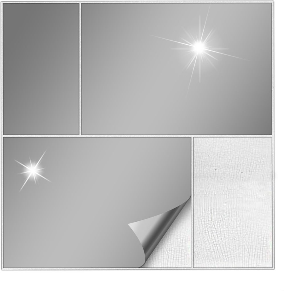 Kiwistar Fliesenaufkleber Silbergrau Glänzend - 7 x 7 cm - Produktbild
