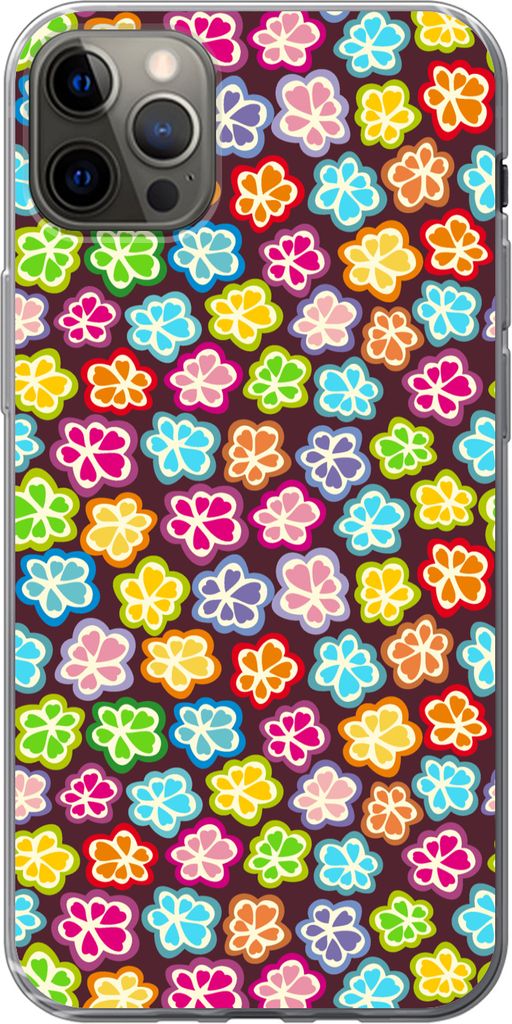 MuchoWow Handyhülle Schutzhülle Hülle für Telefoonhoesje iPhone 13 Pro Max Mädchen - Blume - Schnittmuster - Mädchen - Kinder - Kinder Sili...