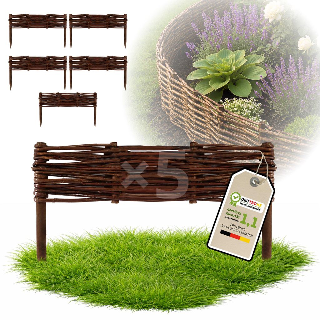 Floranica 5 kusů Vrbový plot 10 cm x 40 cm – Zahradní plot Obrázek produktu 